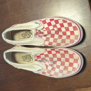 Red/white checkered vans